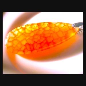 Dragon Vein Agate Pendant with S.S. Bail